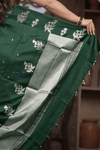 Kashi ~ Handloom Banarasi Pure Katan Silk Saree in Emerald Green (Silk Mark Certified)