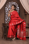 Kashi ~ Handloom Banarasi Pure Katan Silk Saree in Crimson Red (Silk Mark Certified)
