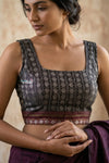 Khun Blouse With Squre Neck in Black