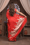 Kashi ~ Handloom Banarasi Pure Katan Silk Saree in Crimson Red (Silk Mark Certified)