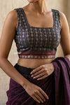 Khun Blouse With Squre Neck in Black