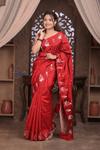 Kashi ~ Handloom Banarasi Pure Katan Silk Saree in Crimson Red (Silk Mark Certified)