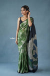 Festive Edit! Handloom Pure Silk Saree with Rose Pallu in Green (Silk Mark Certified)