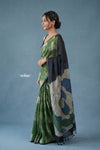 Festive Edit! Handloom Pure Silk Saree with Rose Pallu in Green (Silk Mark Certified)