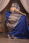 Festive Edit! Ganga Ghat ~ Handloom Pure Silk Katan Saree in Royal Blue (Silk Mark Certified)