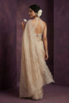 Aarini ~ Organza Banarasi Saree with Handcrafted Beadwork In Ivory