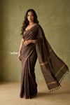 Prakruti ~ Designer Pure Banana Silk Saree in Brown