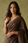 Prakruti ~ Designer Pure Banana Silk Saree in Brown