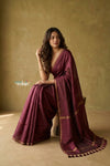 Prakruti ~ Designer Pure Banana Silk Saree in Dark Maroon