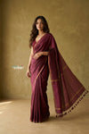 Prakruti ~ Designer Pure Banana Silk Saree in Dark Maroon