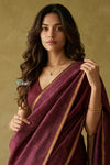 Prakruti ~ Designer Pure Banana Silk Saree in Dark Maroon