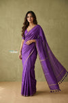 Prakruti ~ Designer Pure Banana Silk Saree in Purple