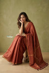 Prakruti ~ Designer Pure Banana Silk Saree in Rust Orange