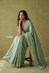 Prakruti ~ Designer Pure Banana Silk Saree in Sage Green