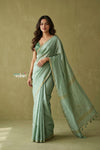 Prakruti ~ Designer Pure Banana Silk Saree in Sage Green