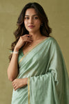 Prakruti ~ Designer Pure Banana Silk Saree in Sage Green