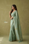 Prakruti ~ Designer Pure Banana Silk Saree in Sage Green