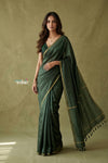 Prakruti ~ Designer Pure Banana Silk Saree in Dark Green