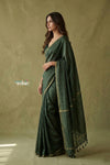 Prakruti ~ Designer Pure Banana Silk Saree in Dark Green