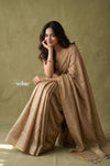 Prakruti ~ Designer Pure Banana Silk Saree in Pantone Beige