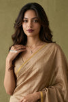 Prakruti ~ Designer Pure Banana Silk Saree in Pantone Beige