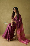 Prakruti ~ Designer Pure Banana Silk Saree in Rose Pink