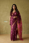 Prakruti ~ Designer Pure Banana Silk Saree in Rose Pink