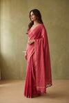 Prakruti ~ Designer Pure Banana Silk Saree in Salient Pink