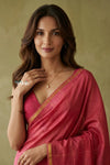Prakruti ~ Designer Pure Banana Silk Saree in Salient Pink