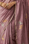 Chandani Chanderi ~ Handwoven Pure Silk Chanderi Saree In Lilac - Govt. Silk Mark Certified