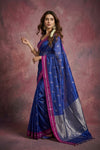 Chandani Chanderi ~ Handwoven Pure Silk Chanderi Saree In Royal Blue - Govt. Silk Mark Certified