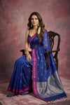 Chandani Chanderi ~ Handwoven Pure Silk Chanderi Saree In Royal Blue - Govt. Silk Mark Certified