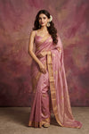 Chandani Chanderi ~ Handwoven Pure Silk Chanderi Saree In Pastel Pink - Govt. Silk Mark Certified