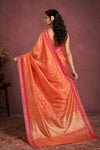 Chandani Chanderi ~ Handwoven Pure Silk Chanderi Saree In Peachy Orange - Govt. Silk Mark Certified