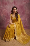 Chandani Chanderi ~ Handwoven Pure Silk Chanderi Saree In Fresh Yellow - Govt. Silk Mark Certified