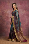 Chandani Chanderi ~ Handwoven Pure Silk Chanderi Saree In Dual Tone Blue Green - Govt. Silk Mark Certified