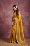 Chandani Chanderi ~ Handwoven Pure Silk Chanderi Saree In Fresh Yellow - Govt. Silk Mark Certified