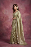 Chandani Chanderi ~ Handwoven Pure Silk Chanderi Saree In Sage Green - Govt. Silk Mark Certified