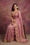 Chandani Chanderi ~ Handwoven Pure Silk Chanderi Saree In Pastel Pink - Govt. Silk Mark Certified