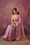 Chandani Chanderi ~ Handwoven Pure Silk Chanderi Saree In Lilac - Govt. Silk Mark Certified