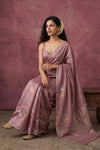 Chandani Chanderi ~ Handwoven Pure Silk Chanderi Saree In Lilac - Govt. Silk Mark Certified