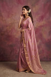 Chandani Chanderi ~ Handwoven Pure Silk Chanderi Saree In Pastel Pink - Govt. Silk Mark Certified