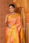 Rajsi ~ Handloom Pure Silk Maharani Paithani with Maharani Pallu in Saffron Yellow