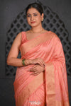 Rajsi ~ Handloom Pure Silk Maharani Paithani with Maharani Pallu in Peach