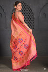 Rajsi ~ Handloom Pure Silk Maharani Paithani with Maharani Pallu in Peach Pink