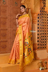 Rajsi ~ Handloom Pure Silk Maharani Paithani with Maharani Pallu in Saffron Yellow