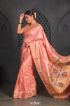 Rajsi ~ Handloom Pure Silk Maharani Paithani with Maharani Pallu in Peach