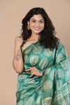 Exclusive Handloom Pure Tussar Silk Saree By Khadigram Certified Weavers ~ Green