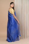 Exclusive Pure Moonga Tussar Silk Saree With Beautiful Border ~ Indigo Blue