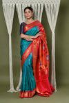 " EXCLUSIVE! Handloom Pure Silk Maharani Paithani With Contrast Pallu"
